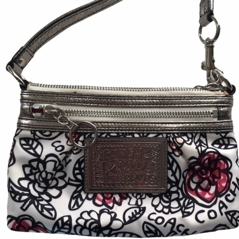 COACH poppy sateen mini evening bag wristlet